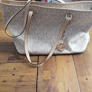 Michael Kors Beige Monogram Tote